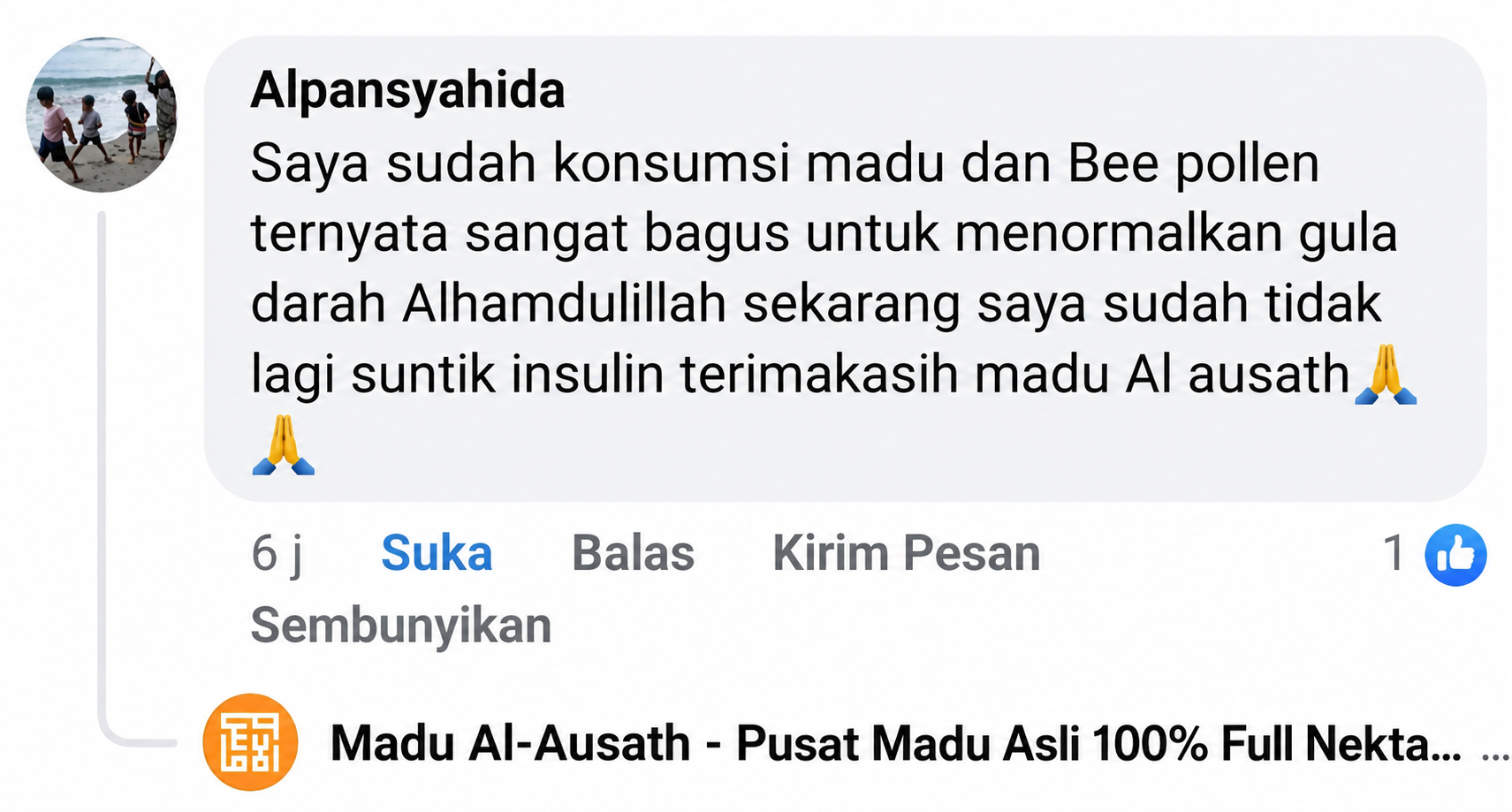 Screenshot testimoni pelanggan 2